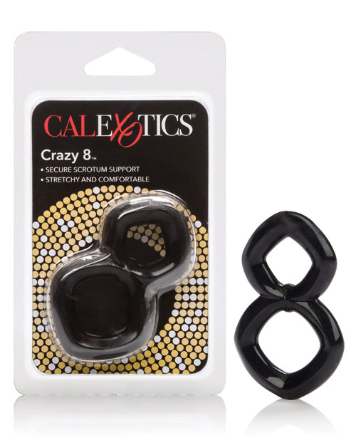 Crazy 8 Enhancer Double Cock Ring - Black