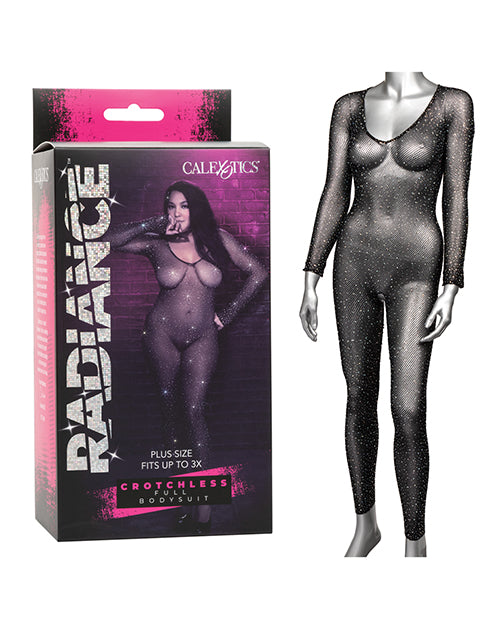 Radiance Crotchless Full Body Suit Black Qn