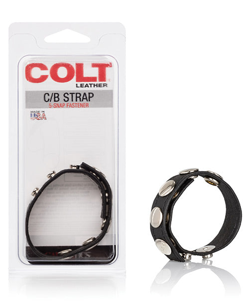 Colt Leather C/b Strap 5 Snap Fastener - Black