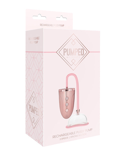 Shots Pumped Automatic Rechargeable Pussy Pump Set - Rose Gold