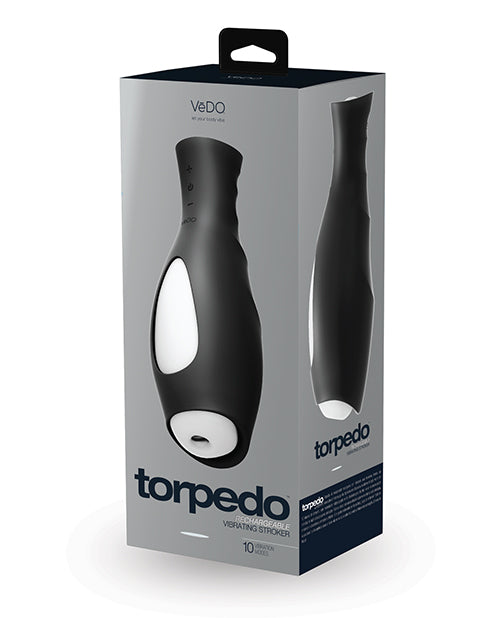 Vedo Torpedo Vibrating Rechargable Stroker - Just Black