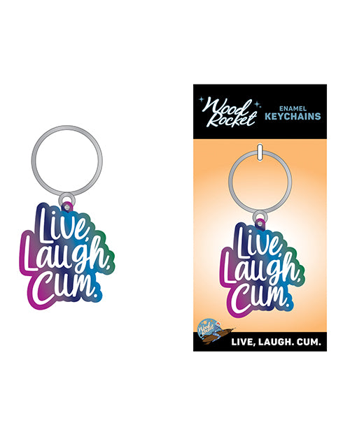 Wood Rocket Live Laugh Cum Keychain - Multi Color