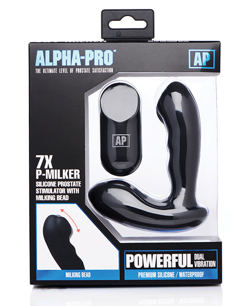 Alpha Pro 7x P-milker Prostate Stimulator W/milking Bead - Black