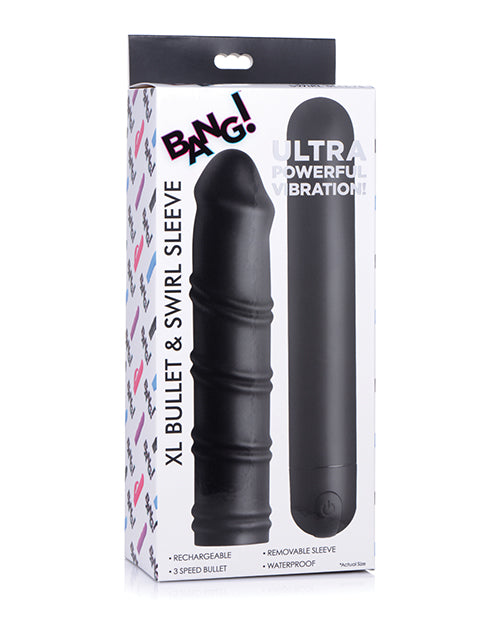 Bang! Xl Bullet & Swirl Silicone Sleeve - Black